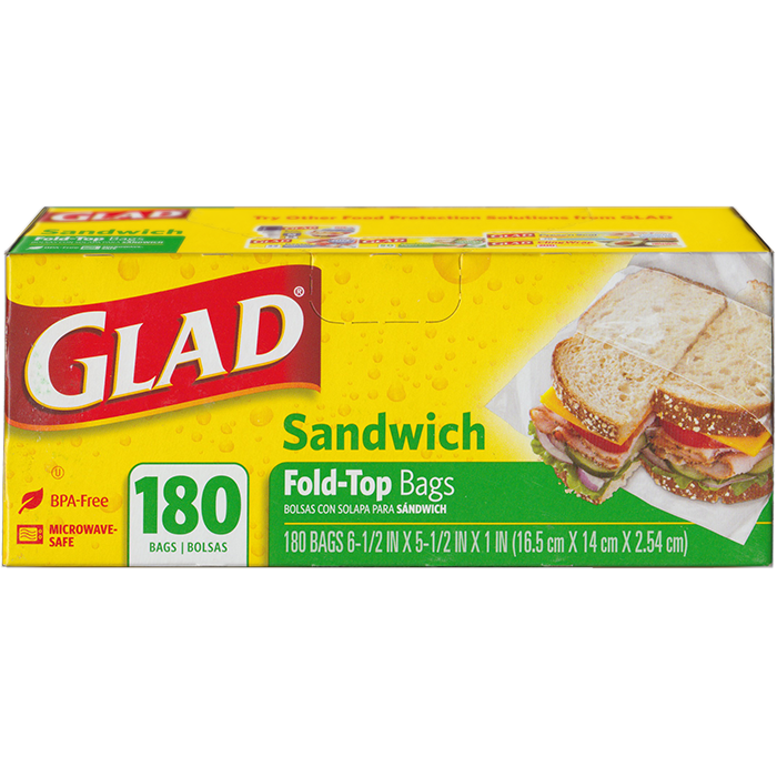 Glad® Sandwich Bags 180 ct Fold Top