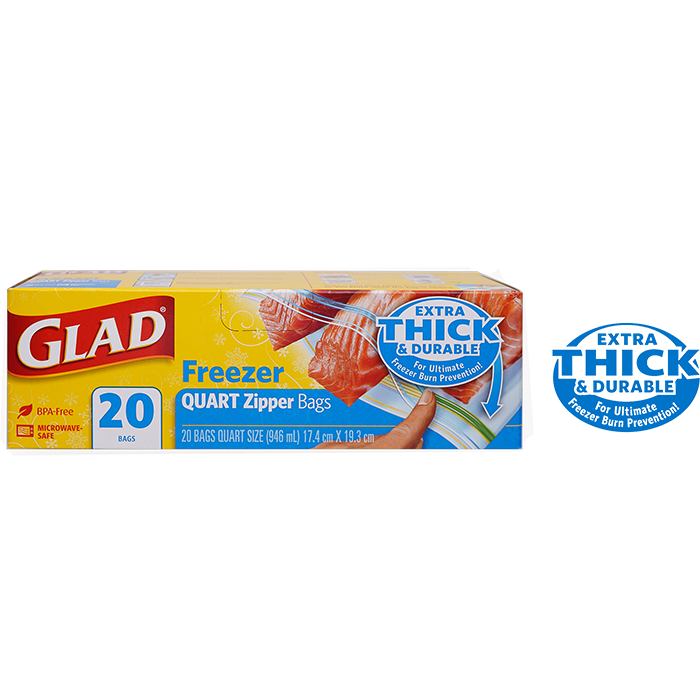 Glad® Freezer Bag 20 ct Quart